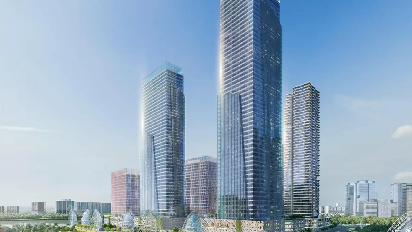 Phối cảnh cụm tháp Lotte Eco Smart City tại lõi Khu đô thị mới Thủ Thiêm