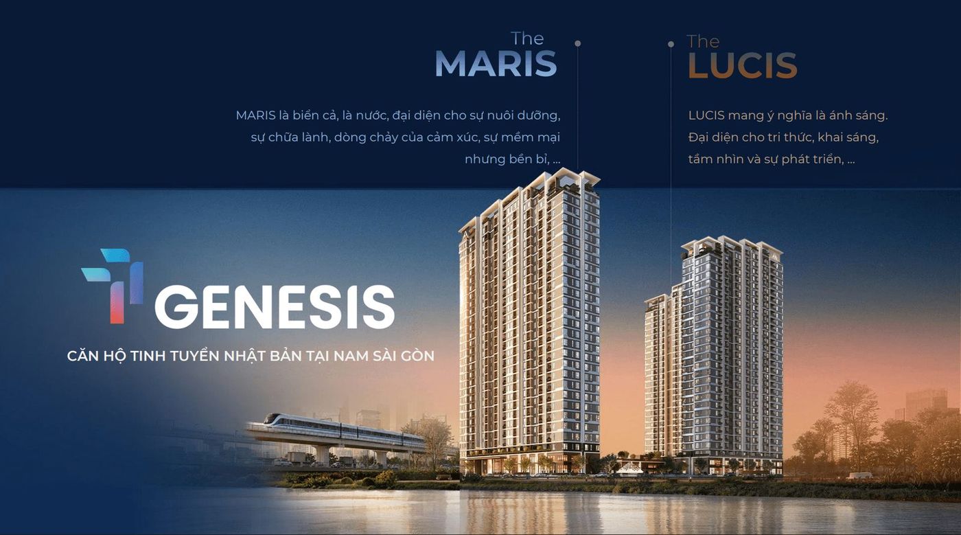 Phối cảnh hai tháp căn hộ TT Genesis nhìn từ trên cao