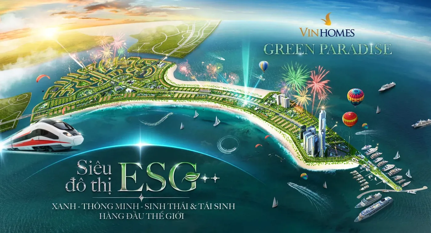 Phối cảnh tổng thể đại đô thị Vinhomes Green Paradise tại Cần Giờ